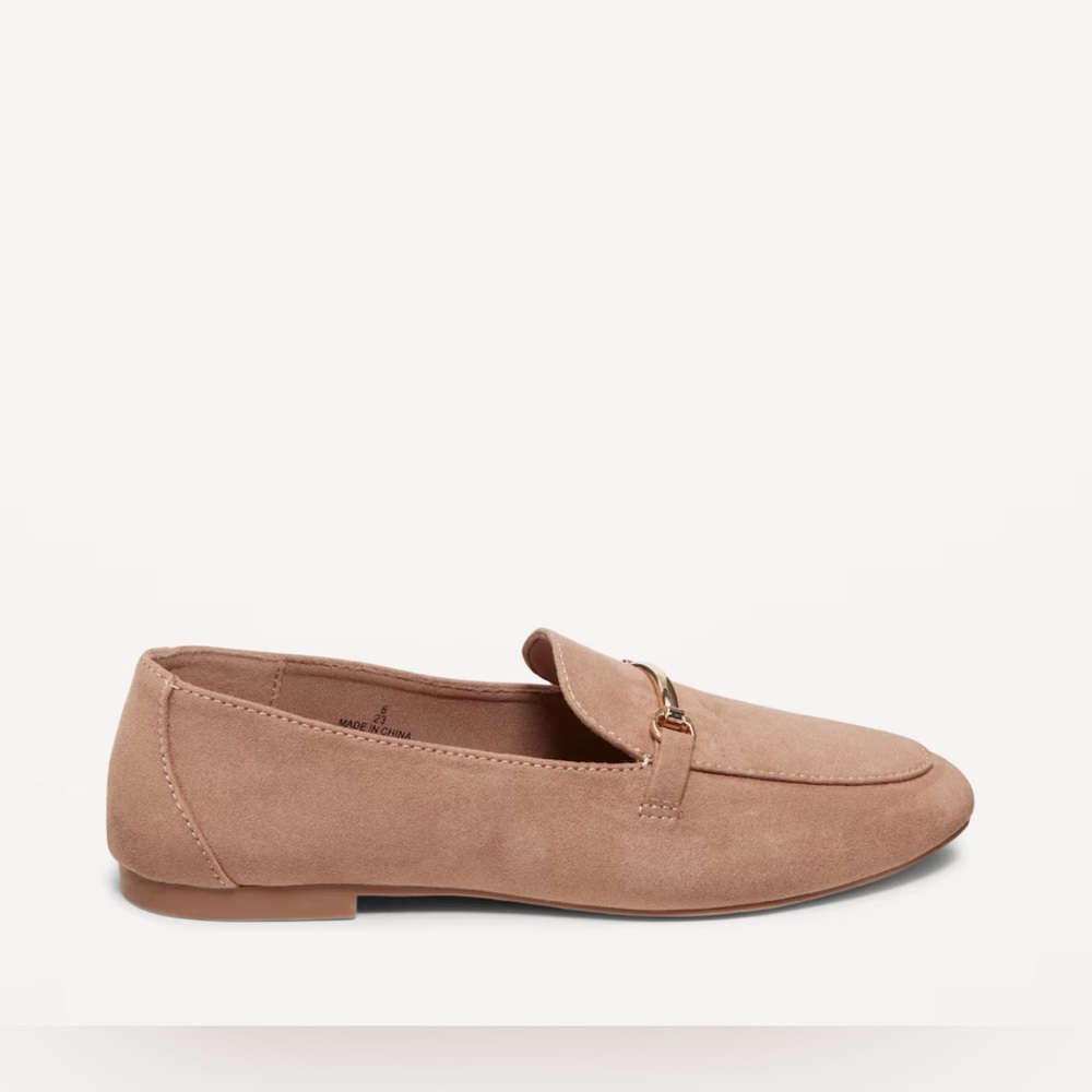 🆕 Old Navy Women’s Faux-Leather Soft Loafers Shoes Taupe 8 - Picture 3 of 10